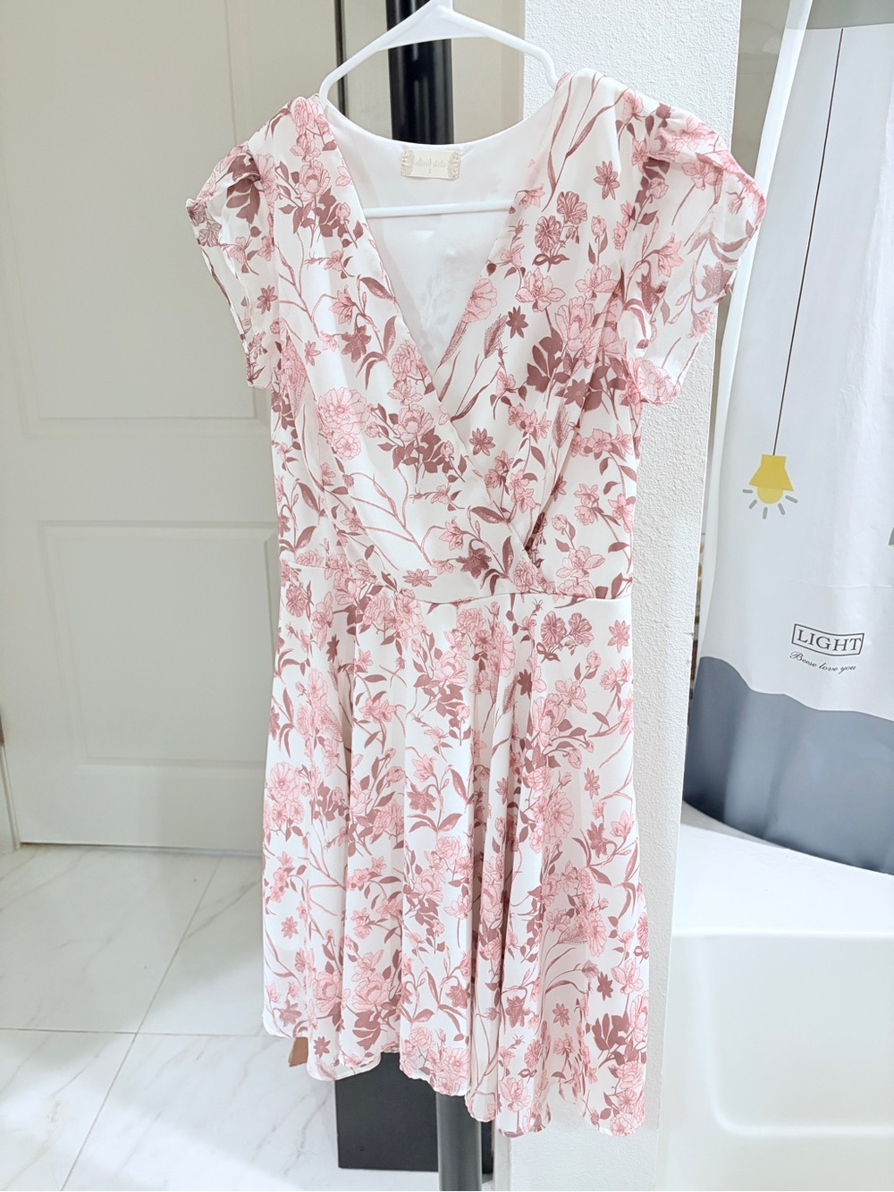 Altar'd State White Mini Dress with Pink Floral Print